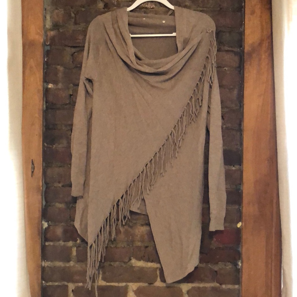 Fringe Sweater in Taupe